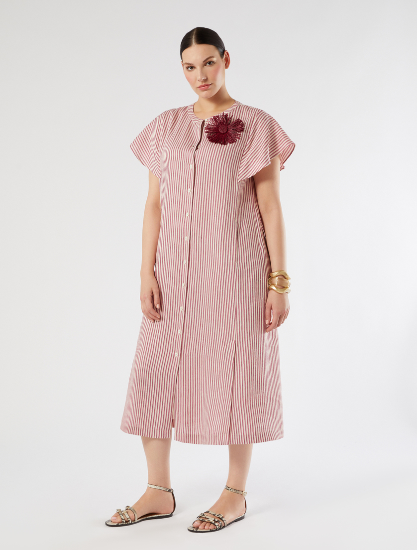 Long linen and silk canvas dress - Marina Rinaldi