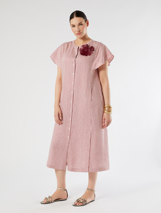 Long linen and silk canvas dress - Marina Rinaldi
