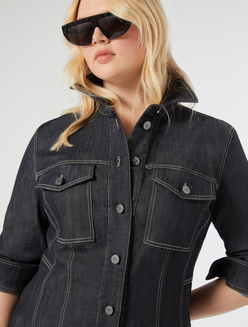 Cotton shirt dress - NAVY - Marina Rinaldi - 5
