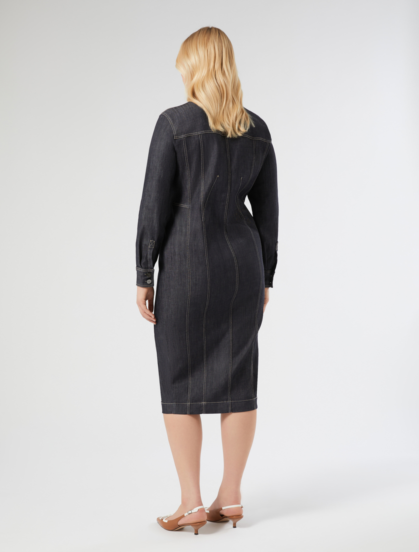 Cotton shirt dress - NAVY - Marina Rinaldi - 4