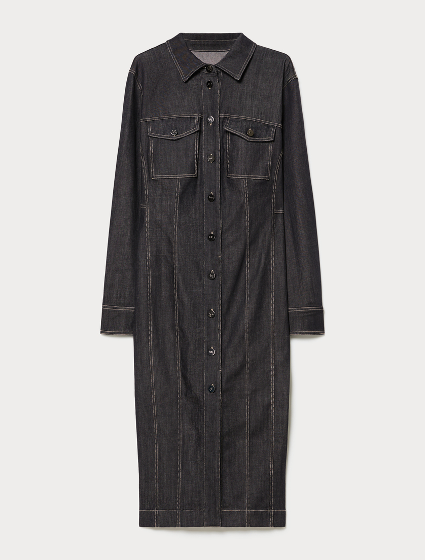 Cotton shirt dress - NAVY - Marina Rinaldi
