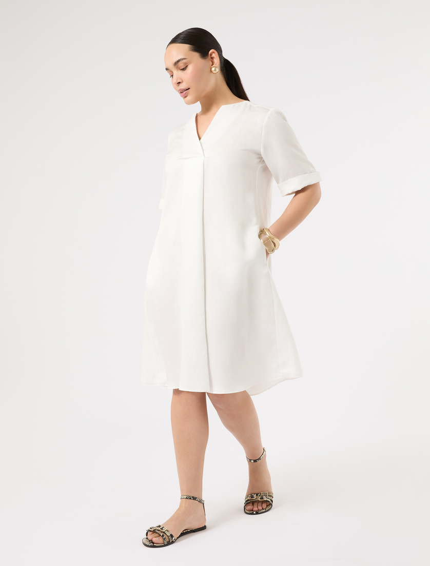 Linen-blend twill dress - Marina Rinaldi