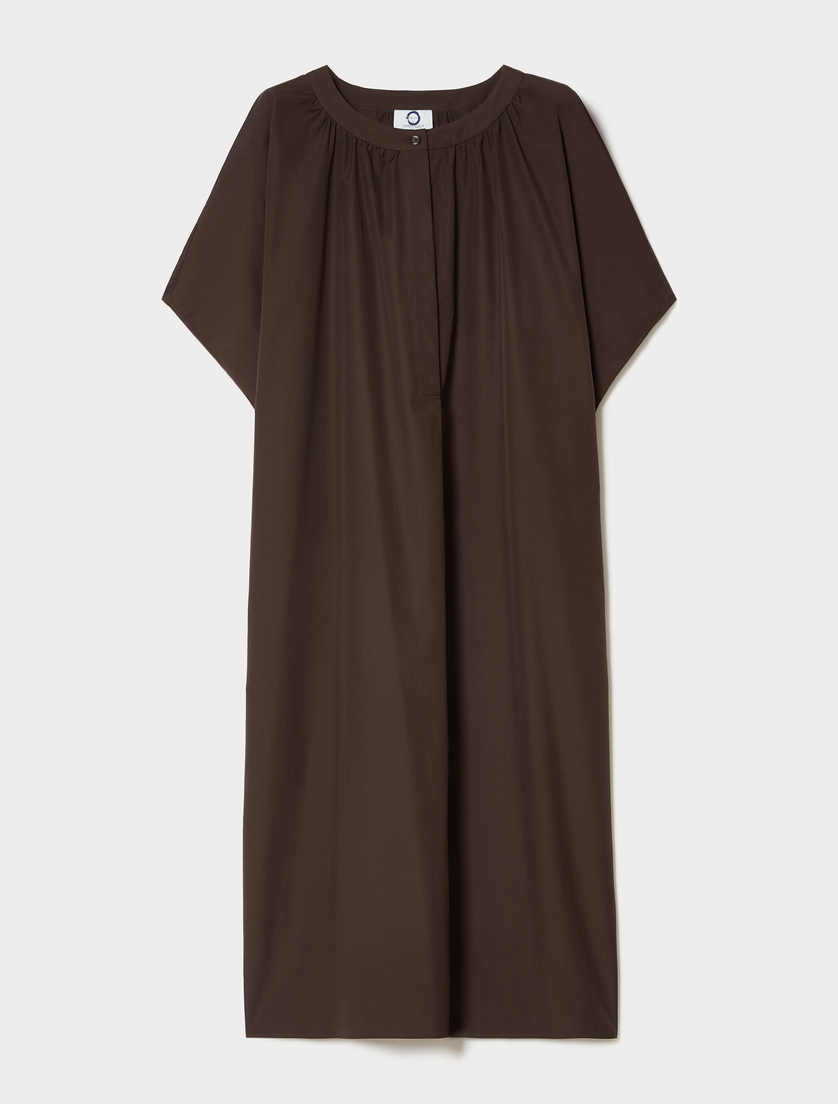 Cotton poplin dress - BROWN - Marina Rinaldi