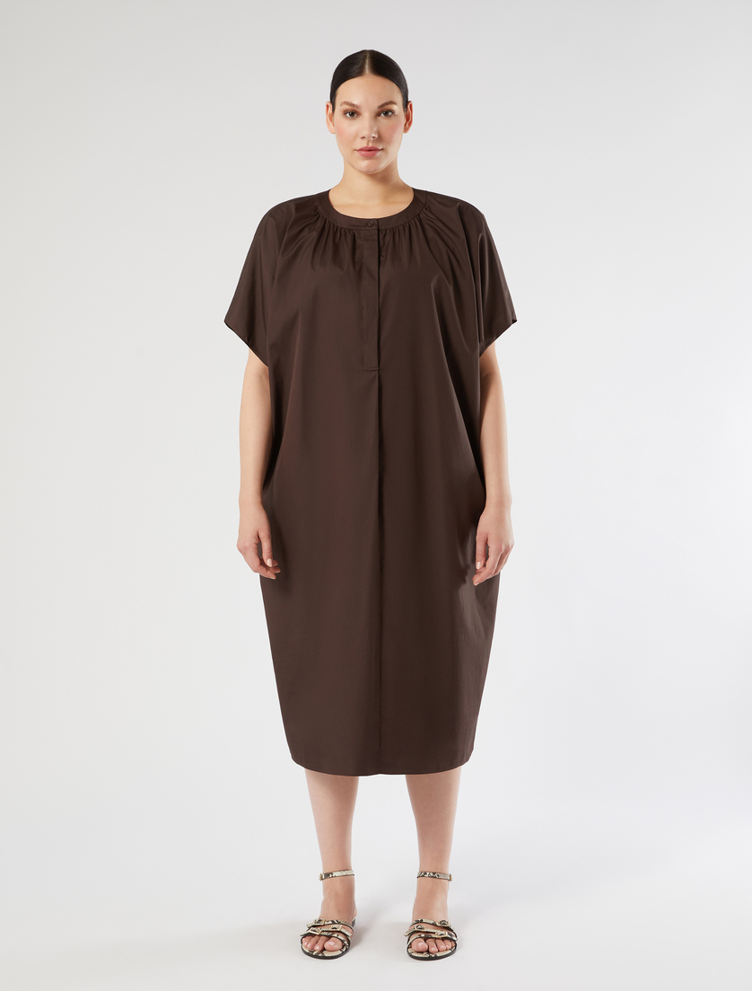 Cotton poplin dress - BROWN - Marina Rinaldi - 3