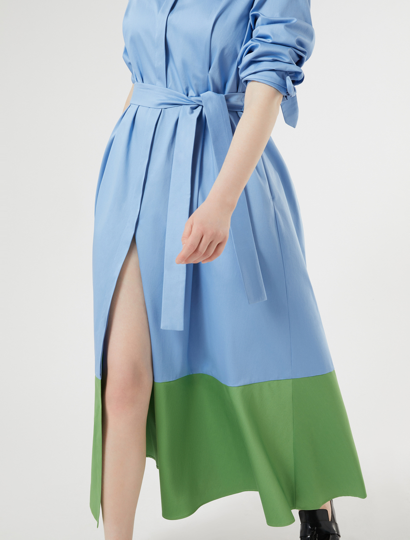 Cotton sateen shirt dress - LIGHT BLUE - Marina Rinaldi - 5