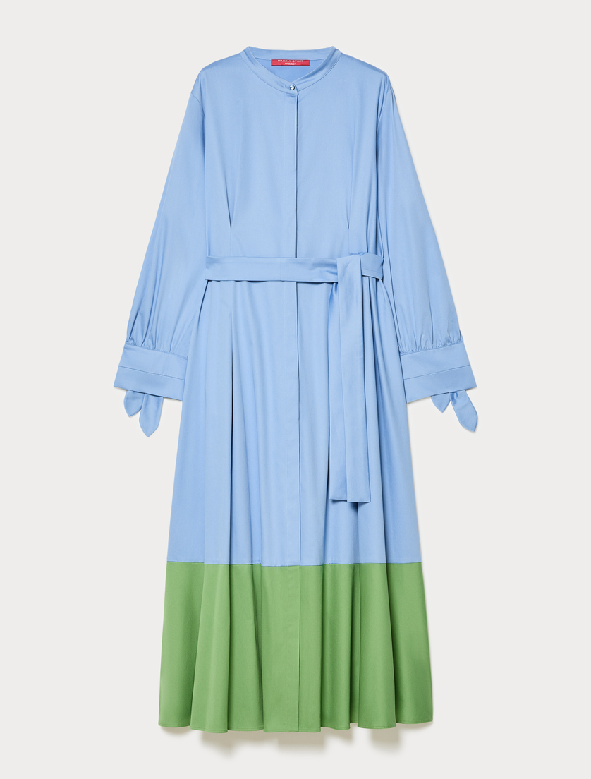 Cotton sateen shirt dress - LIGHT BLUE - Marina Rinaldi