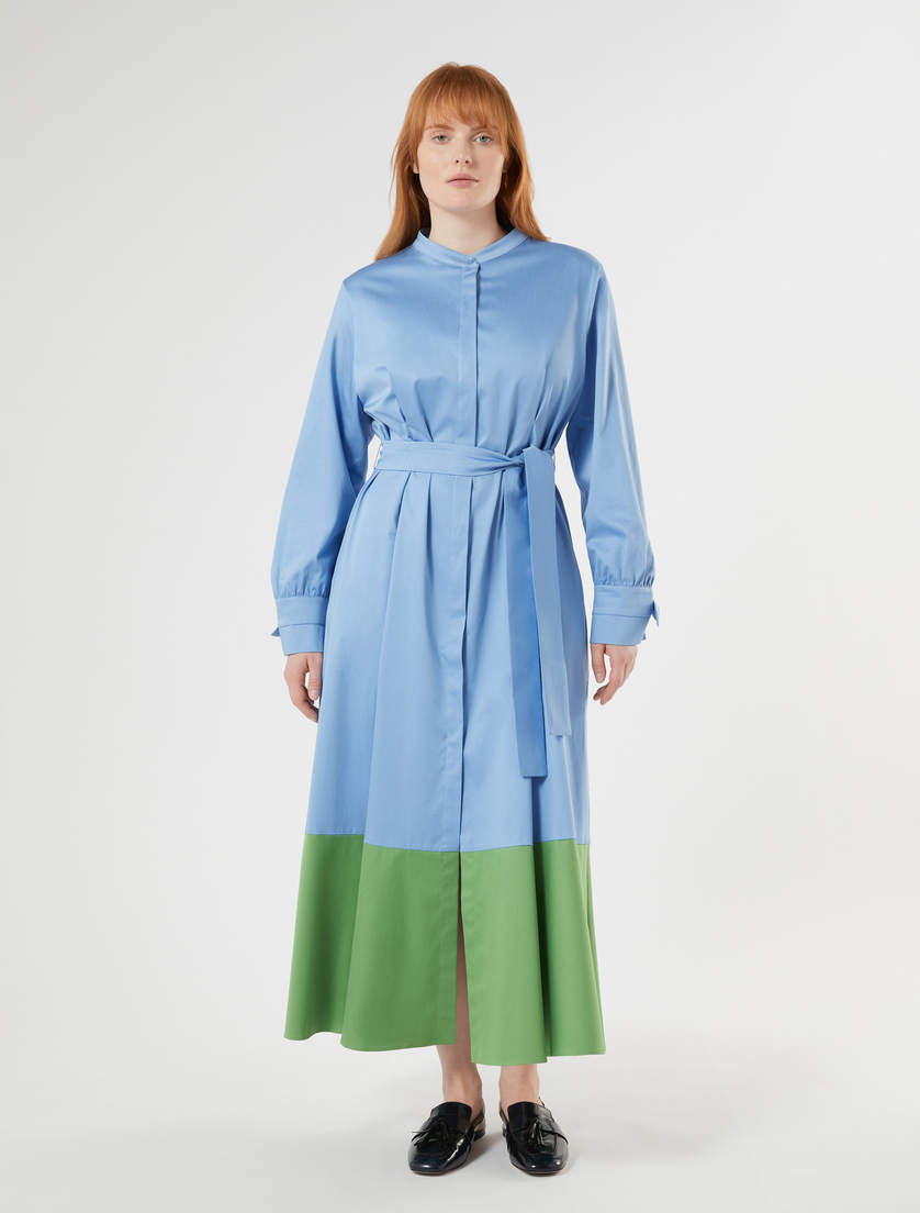 Cotton sateen shirt dress - LIGHT BLUE - Marina Rinaldi - 3
