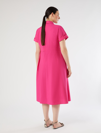 Cotton canvas dress - FUCHSIA - Marina Rinaldi - 4