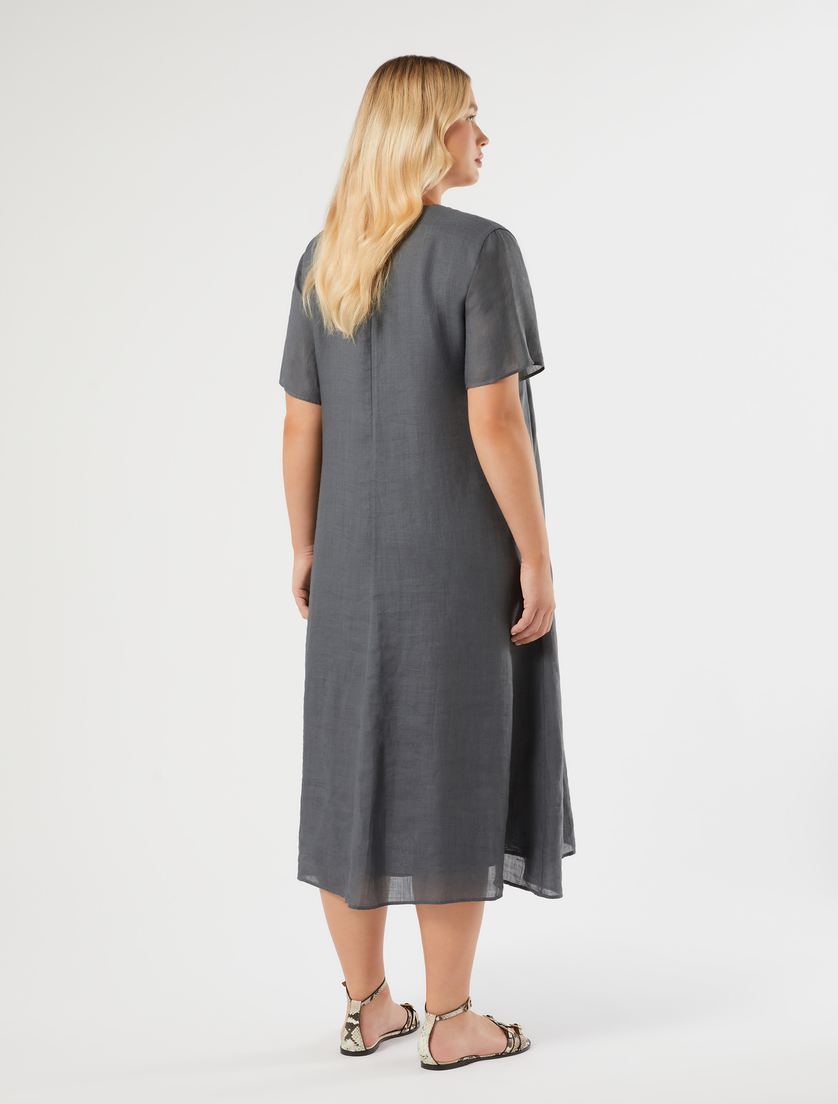 Robe en sergé de ramie - GRIS MOYEN - Marina Rinaldi - 4
