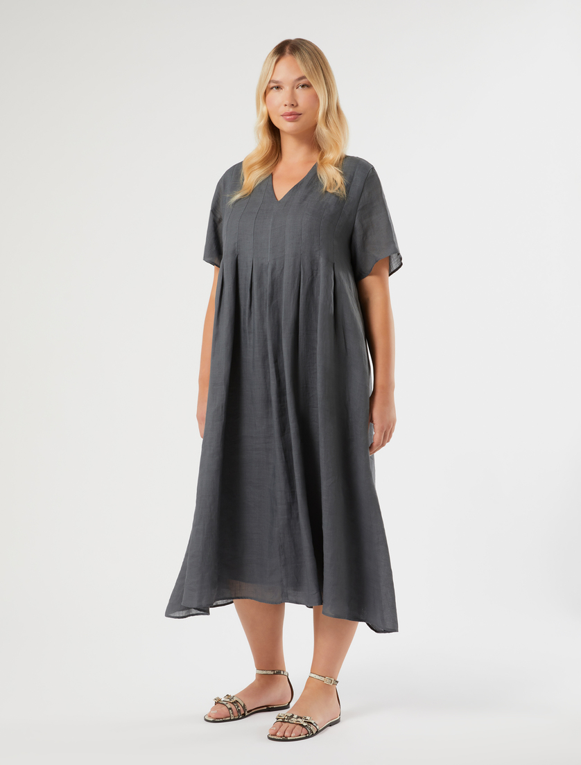 Robe en sergé de ramie - GRIS MOYEN - Marina Rinaldi - 3