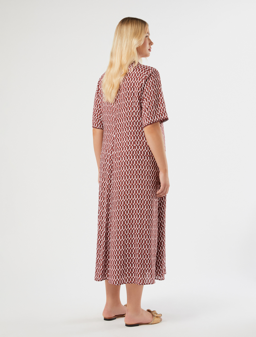 Viscose shirt dress - RED BROWN - Marina Rinaldi - 4