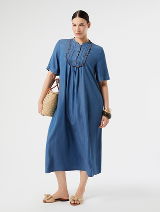 Twill dress with embroidery - Marina Rinaldi