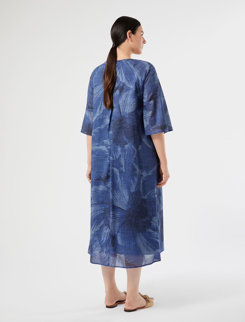 Cotton voile dress - CORNFLOWER BLUE - Marina Rinaldi - 4
