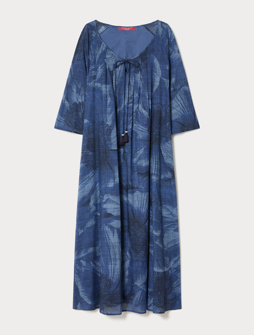 Cotton voile dress - CORNFLOWER BLUE - Marina Rinaldi