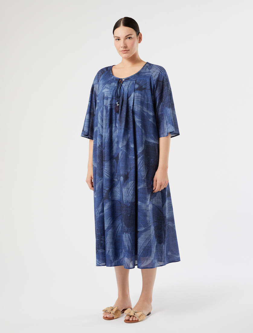 Cotton voile dress - CORNFLOWER BLUE - Marina Rinaldi - 3