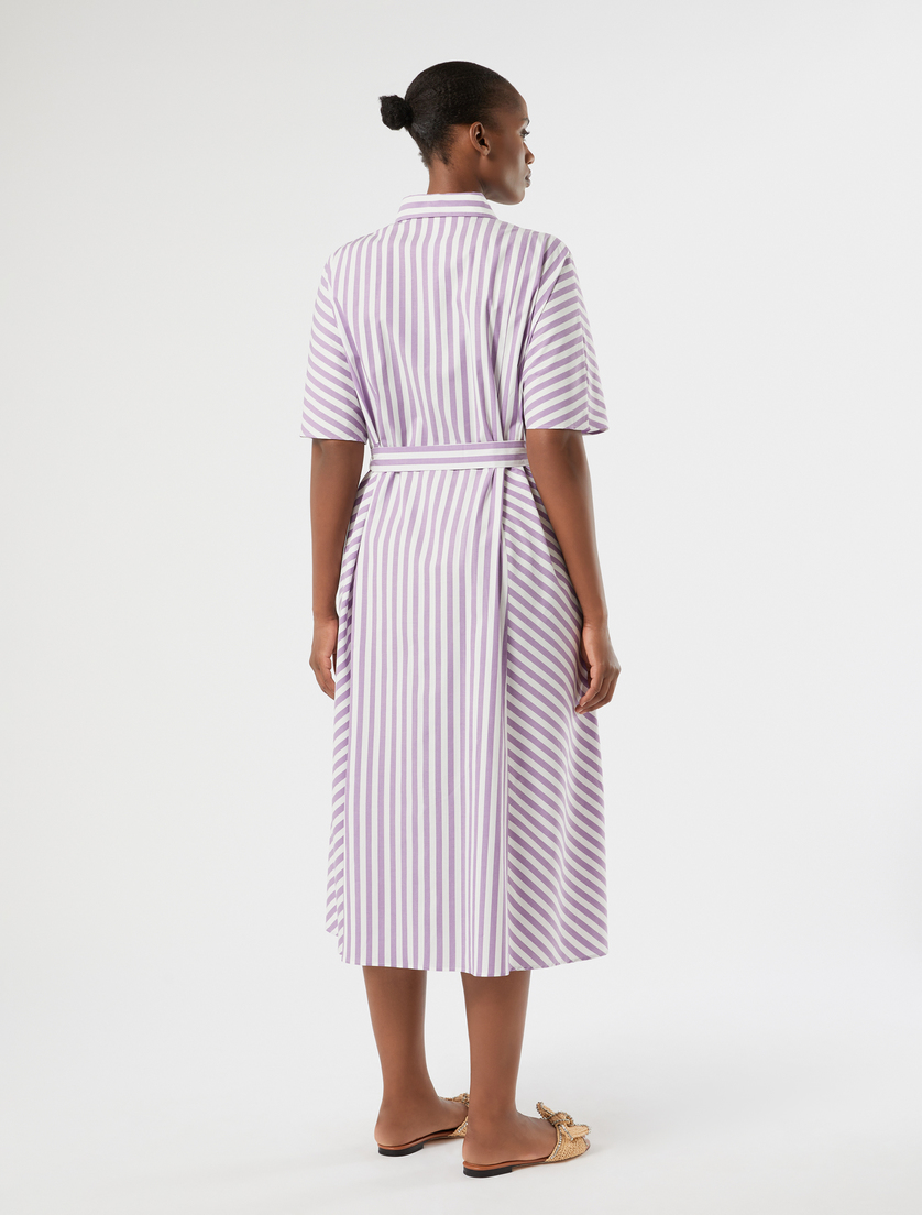 Yarn dyed poplin dress - PURPLE - Marina Rinaldi - 4