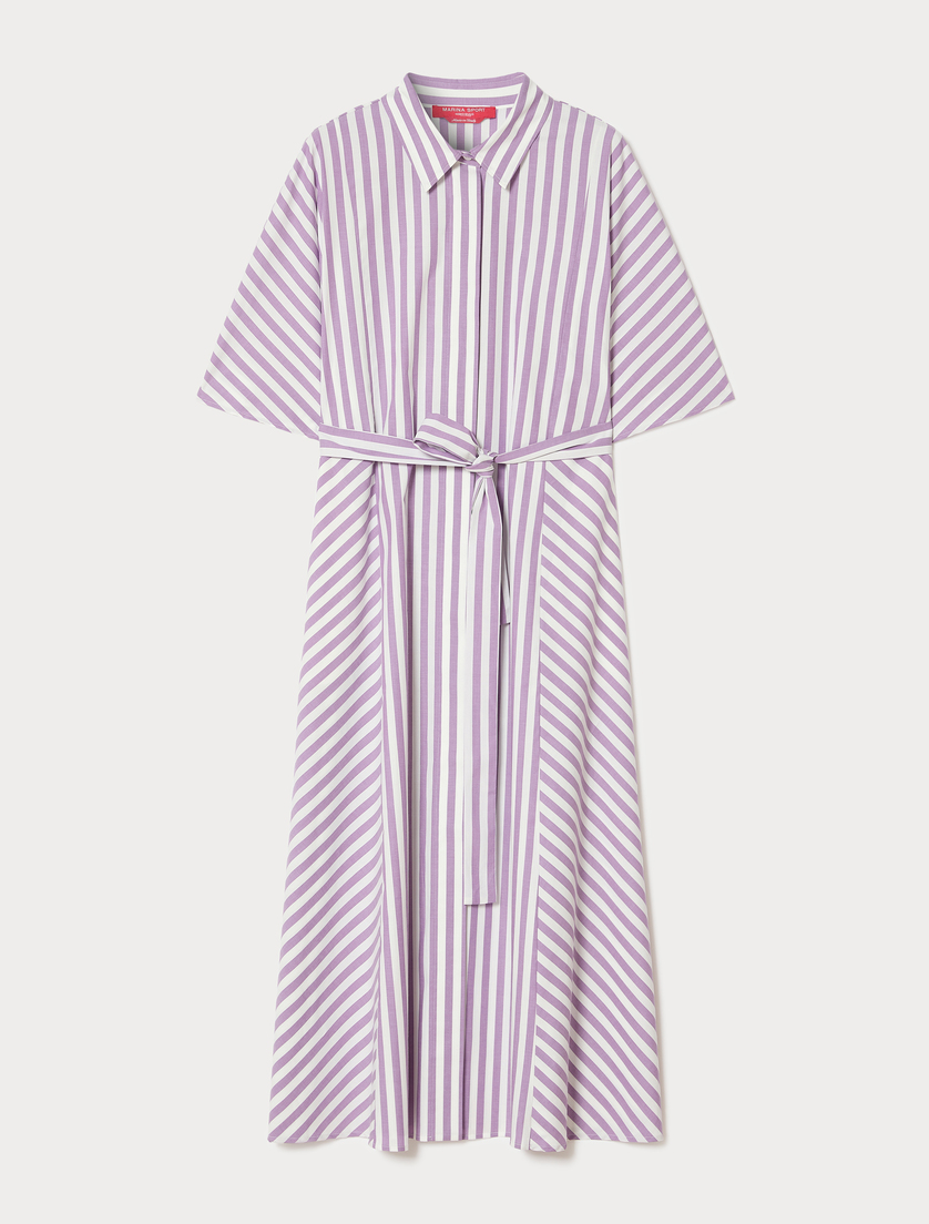 Yarn dyed poplin dress - PURPLE - Marina Rinaldi