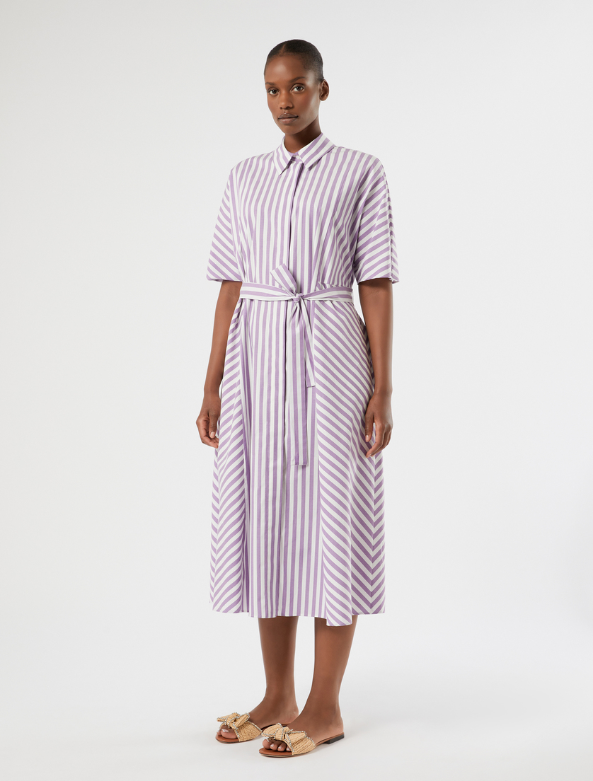 Yarn dyed poplin dress - PURPLE - Marina Rinaldi - 3