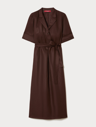 Robe en sergé de lin mélangé - Marina Rinaldi