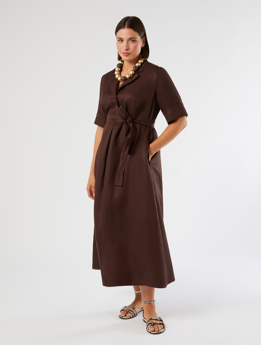Robe en sergé de lin mélangé - Marina Rinaldi