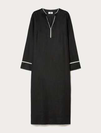 Embroidered linen canvas dress - Marina Rinaldi