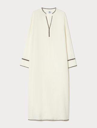 Embroidered linen canvas dress - Marina Rinaldi