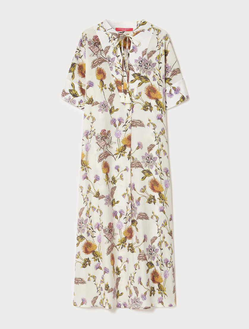 Crepon print dress - WHITE - Marina Rinaldi