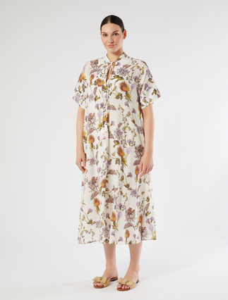 Crepon print dress - WHITE - Marina Rinaldi - 3