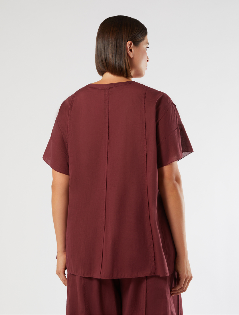 Embroidered muslin shirt - BORDEAUX - Marina Rinaldi - 4