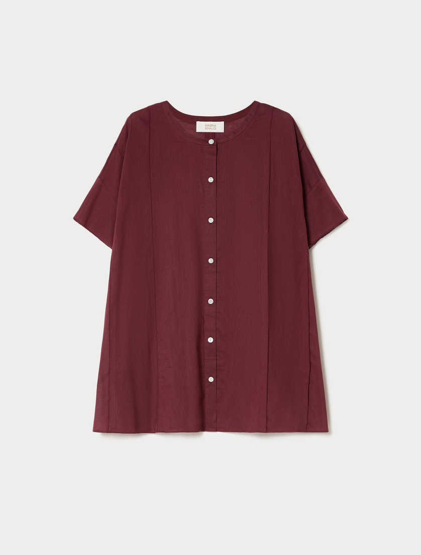 Embroidered muslin shirt - BORDEAUX - Marina Rinaldi