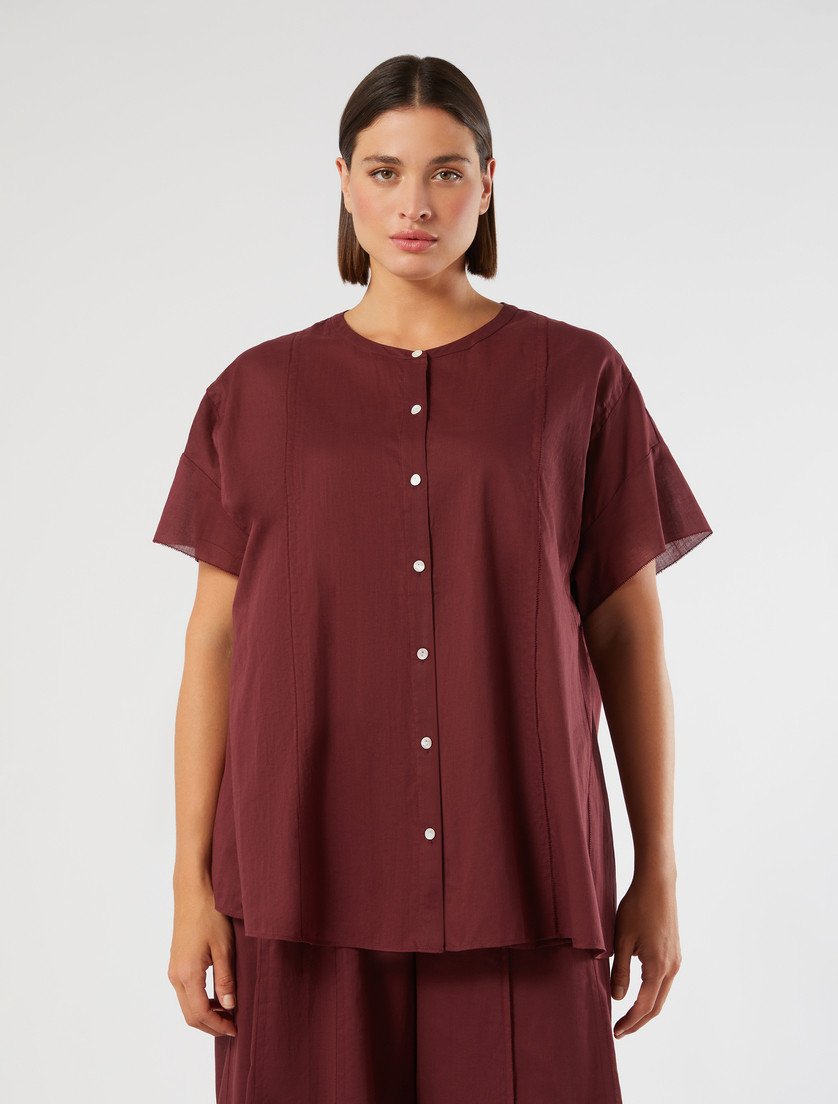 Embroidered muslin shirt - BORDEAUX - Marina Rinaldi - 3