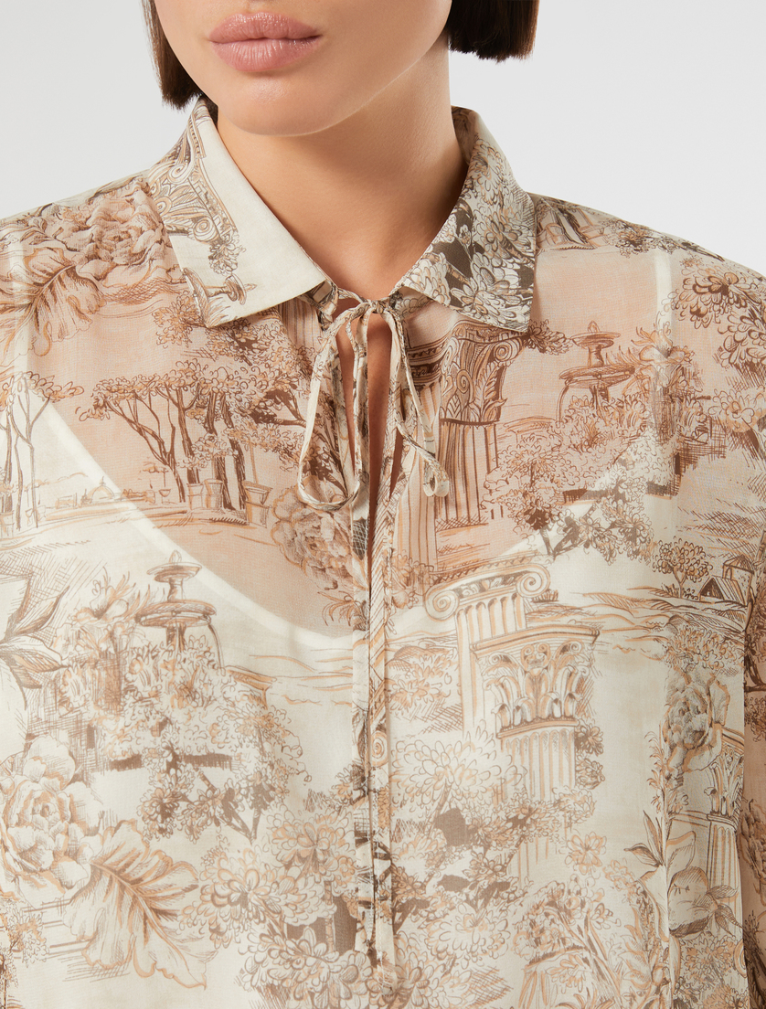 Printed georgette blouse - WHITE - Marina Rinaldi - 5