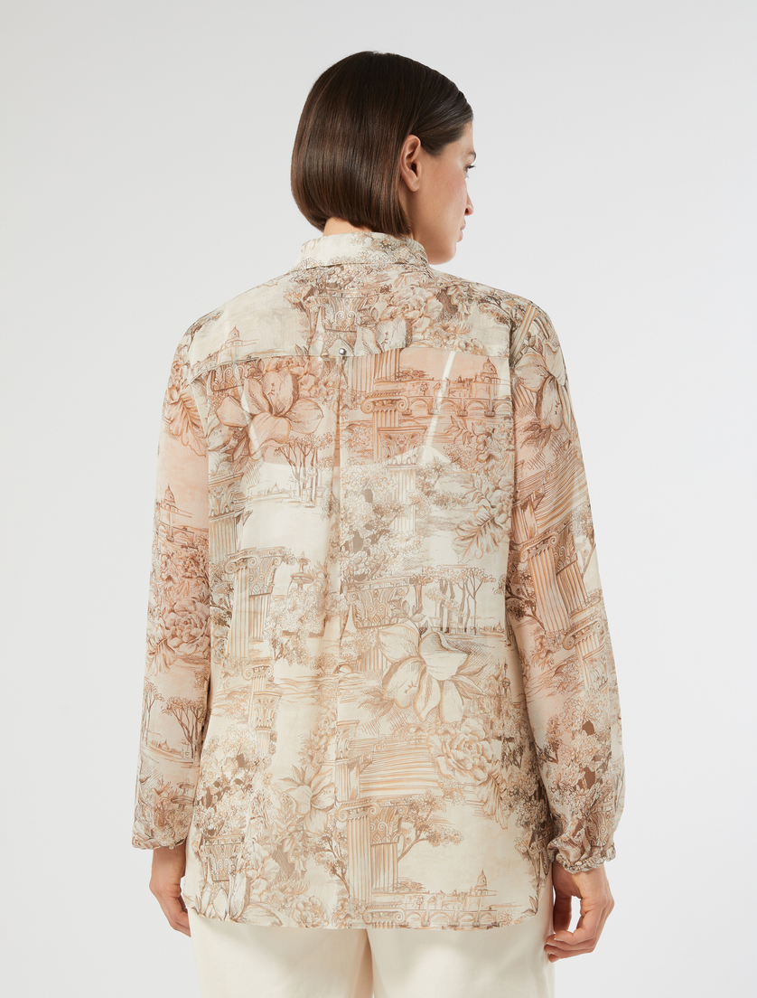 Printed georgette blouse - WHITE - Marina Rinaldi - 4