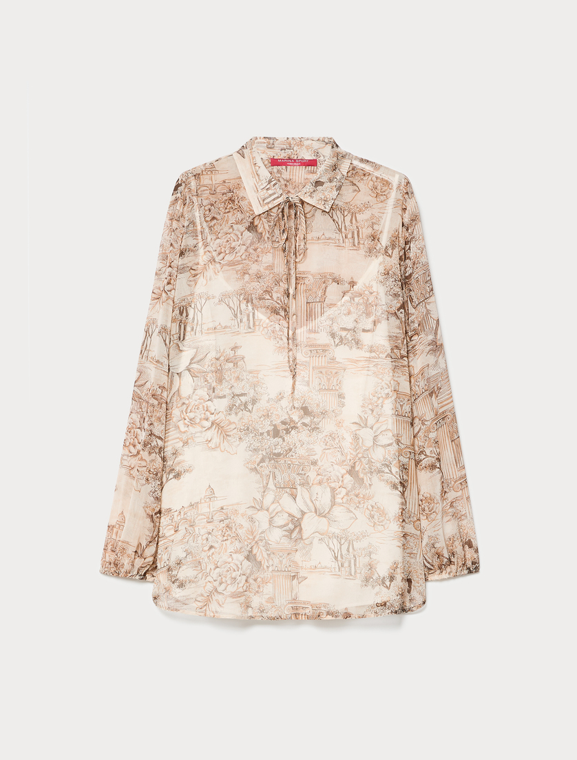 Printed georgette blouse - WHITE - Marina Rinaldi