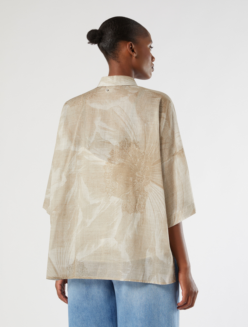 Camicia in voile di cotone - BEIGE - Marina Rinaldi - 4