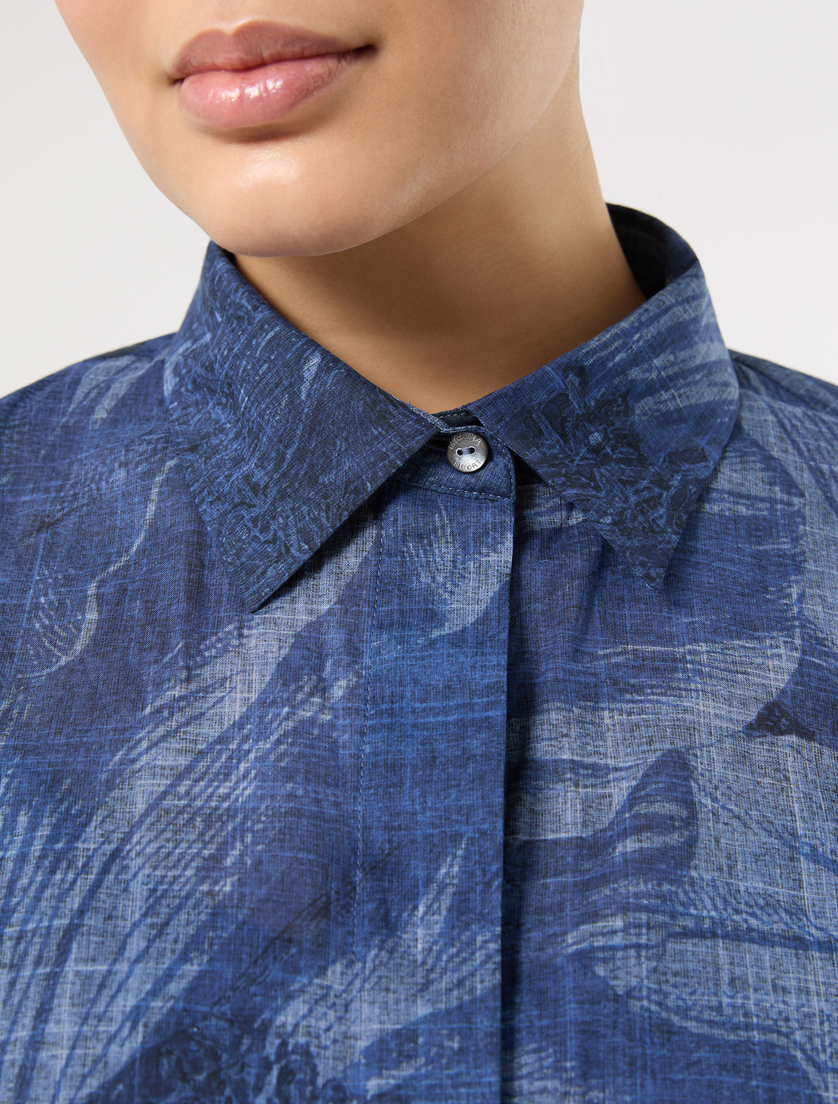 Cotton voile shirt - CORNFLOWER BLUE - Marina Rinaldi - 5