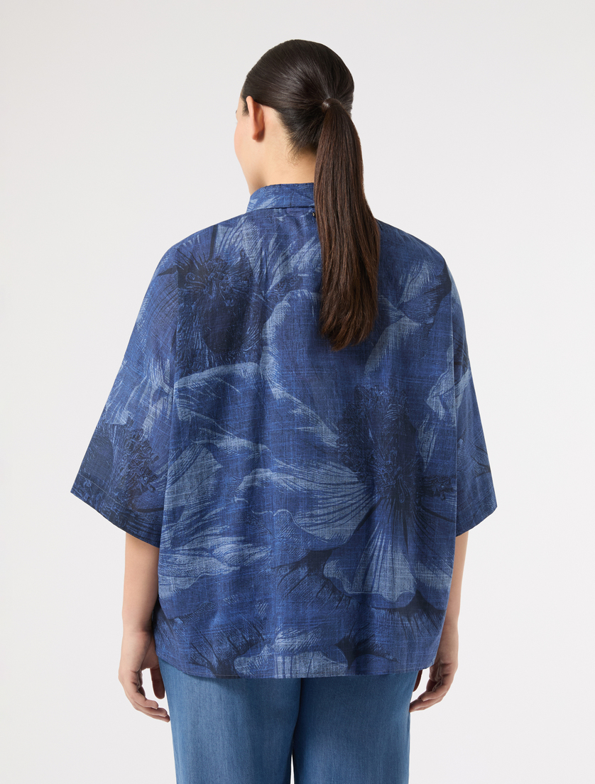 Cotton voile shirt - CORNFLOWER BLUE - Marina Rinaldi - 4