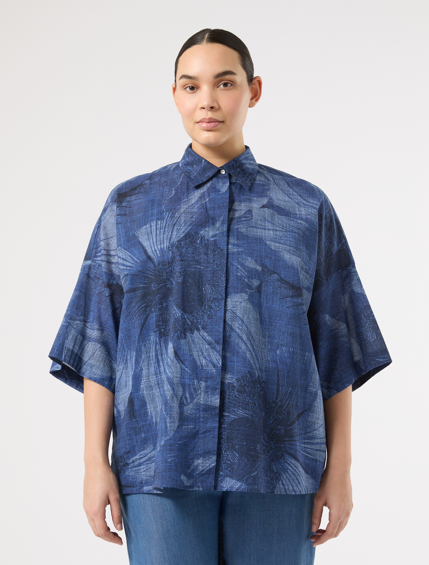 Cotton voile shirt - CORNFLOWER BLUE - Marina Rinaldi - 3