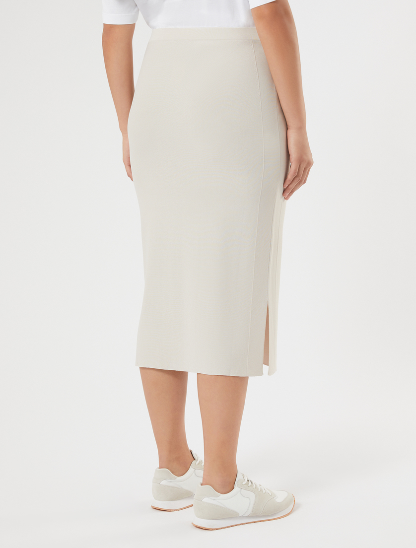 Viscose knit skirt - ECRU - Marina Rinaldi - 4