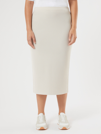 Πλεκτή φούστα από βισκόζη - ΕΚΡΟΥ