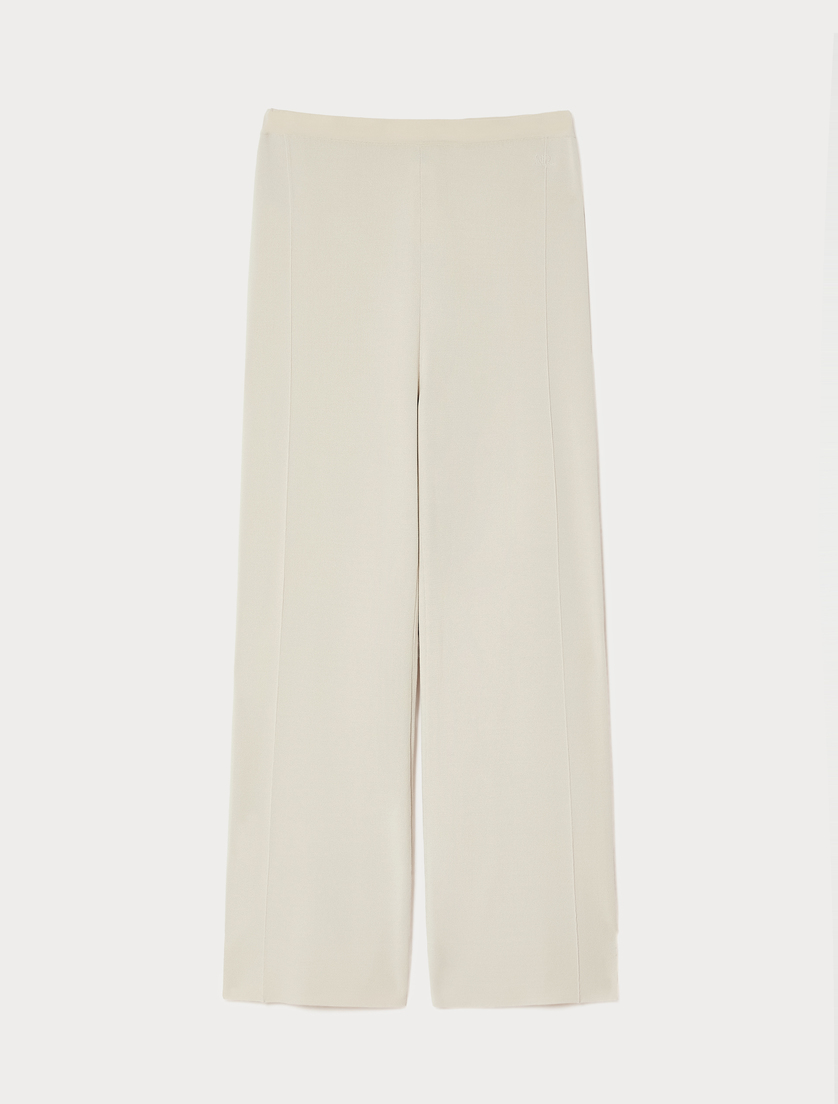 Viscose knit trousers - ECRU - Marina Rinaldi