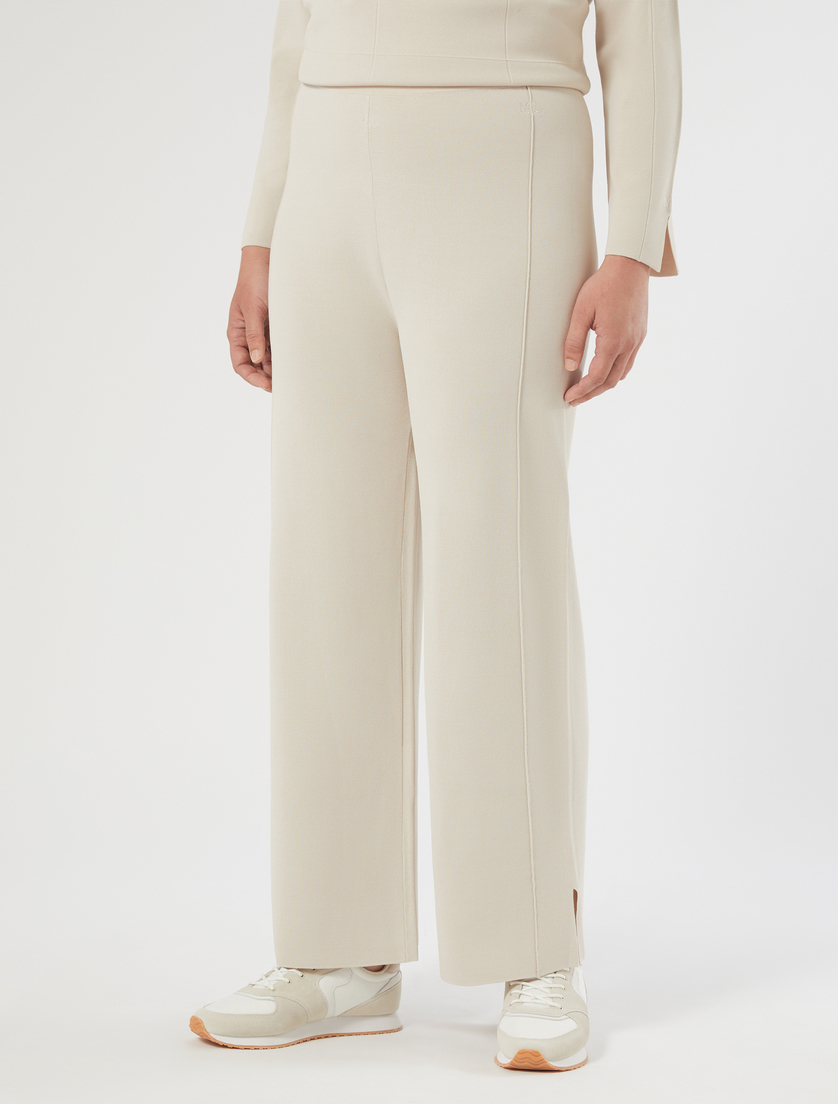 Viscose knit trousers - ECRU - Marina Rinaldi - 3