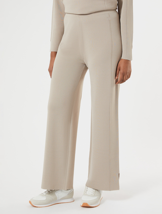 Viscose knit trousers - TURTLEDOVE