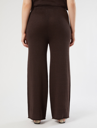 Linen knit trousers - BROWN - Marina Rinaldi - 4