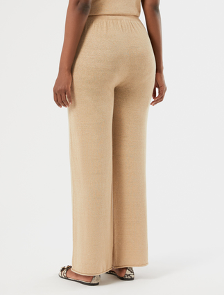 Linen knit trousers - CAMEL - Marina Rinaldi - 4