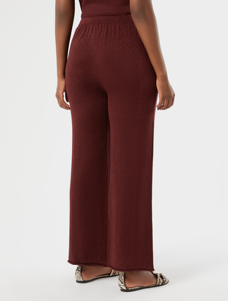 Linen knit trousers - BORDEAUX - Marina Rinaldi - 4
