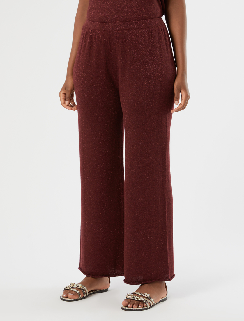 Linen knit trousers - BORDEAUX - Marina Rinaldi - 3