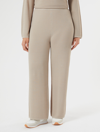 Viscose knit trousers - TURTLEDOVE