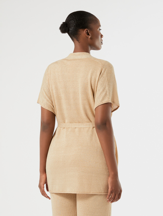 Linen knit cardigan - CAMEL - Marina Rinaldi - 4