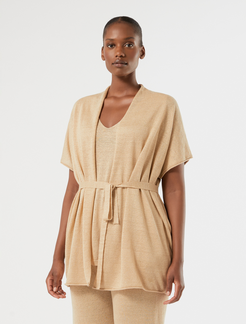 Cardigan in maglia di lino - CAMMELLO - Marina Rinaldi - 3